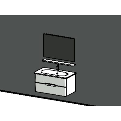 Luxury sink with base and mirror.