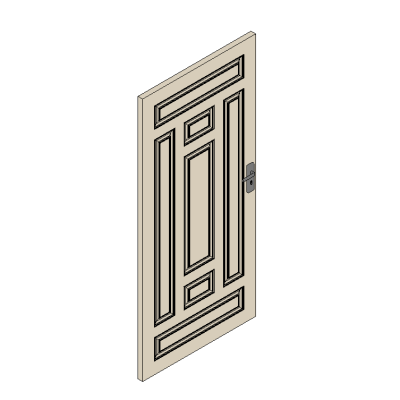 Classic 9-panel door with lever handle