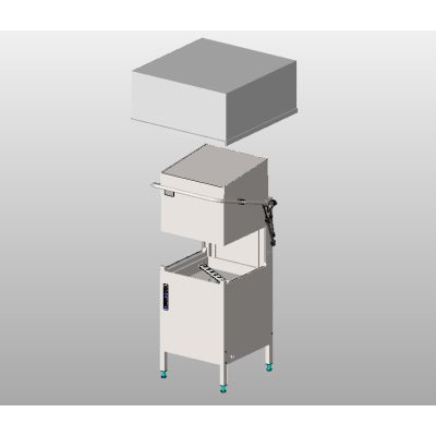 Hood-Type Dishwashing Machine with Vent