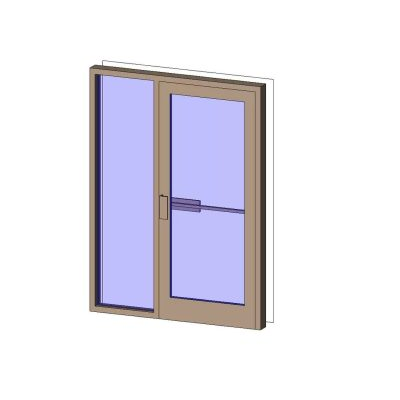 Aluminum glass door with fixed sidelight