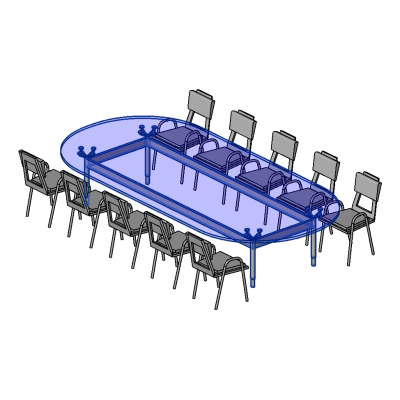 Meeting table with chairs