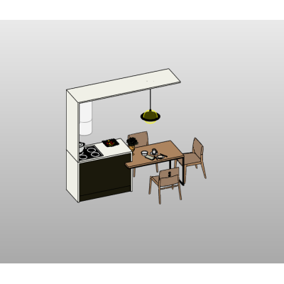 Open Kitchen with Dining Table