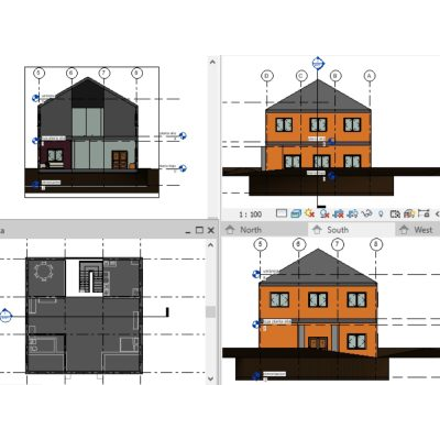 2 levels house revit