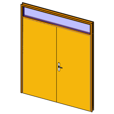 Interior double door with high transom
