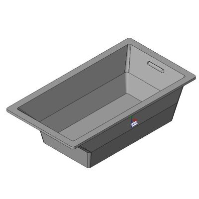 Rectangular bathtub with modern rim