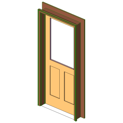 Ext-Single-Half Glass-Colonial Reg Casing Door c02