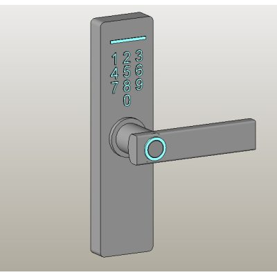 Door handle with keypad lock