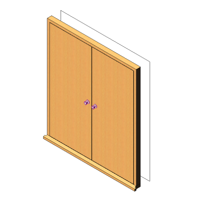 Wooden cabinet with modern double doors