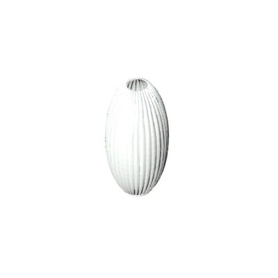 Tall White Grooved Vase