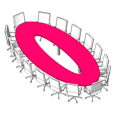 Large Oval Conference Table w 16 Chairs