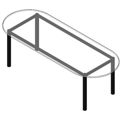 Glass coffee table with modern oval top