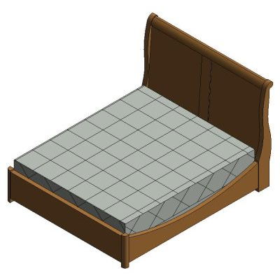 Double Bed with Wooden Headboard