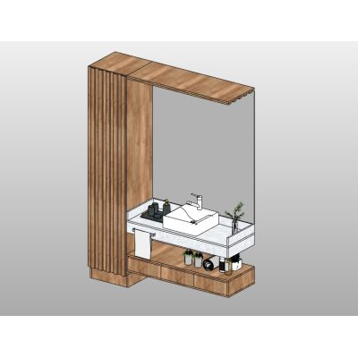 Bathroom vanity with vessel sink