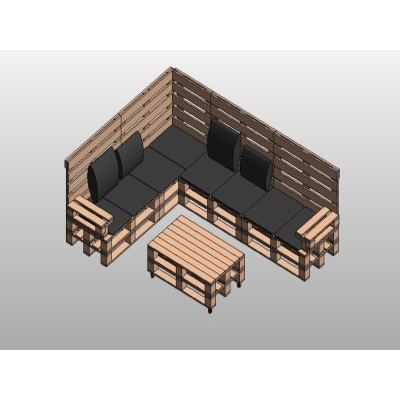 Sofa for terra with a palette structure