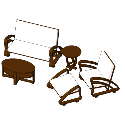 Living room set with premium wood frames