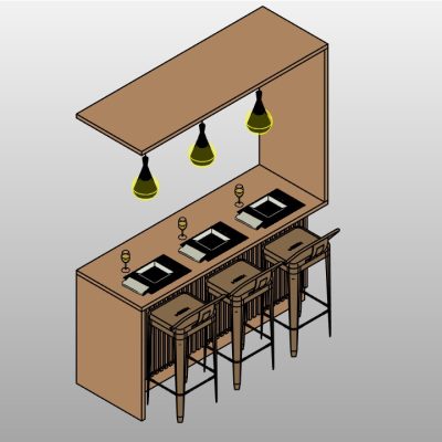 Compact Kitchen Bar Setup