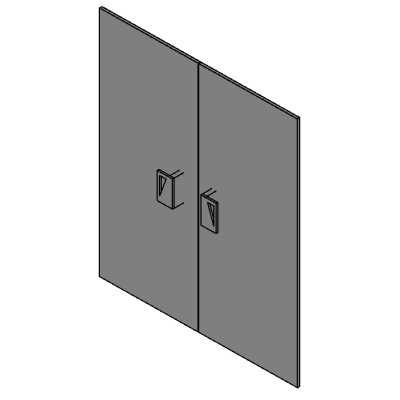 Double Curtain Wall Door w Triangle Design Handle