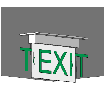 Exit Sign Edge-Lit Ceiling-Mount