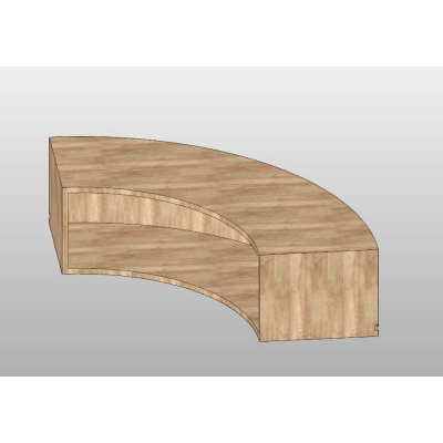 Reception desk with modern curved LED