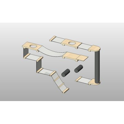 Cat wall shelf modern kit by Catastrophic
