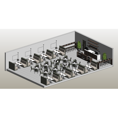 Modern Coffee Shop Interior Layout