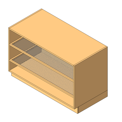 BASE CABINET- 2 Shelf mesh Clay Drying Cabinet- Casework