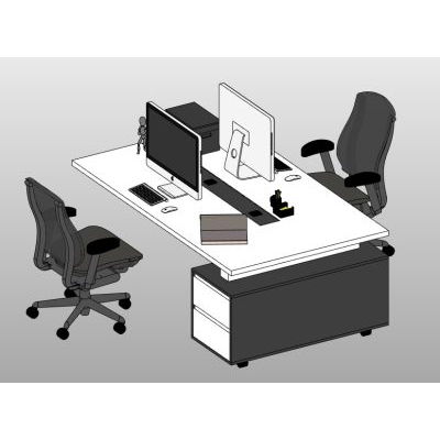 Two-person workstation with desk