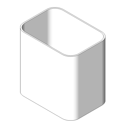 Rectangular waste bin modern 3D