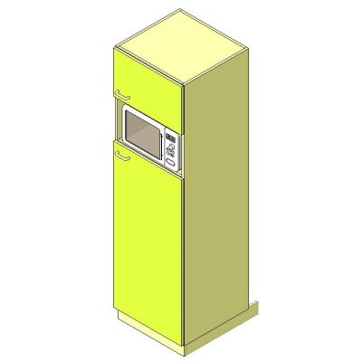 Kitchen Cabinet with Integrated Microwave
