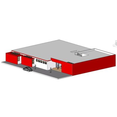 Municipal housing in autocad 3d .