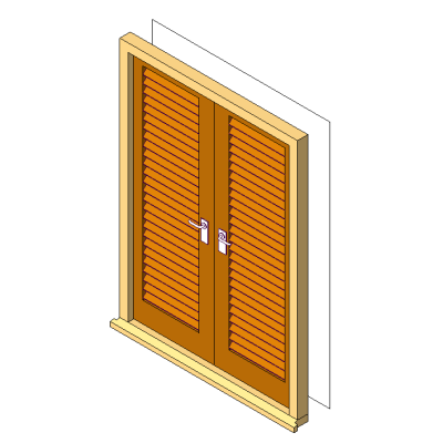 Exterior Double Louvre Door