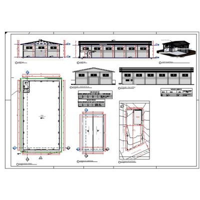 Industrial shed in reinforced concrete and metal scissors