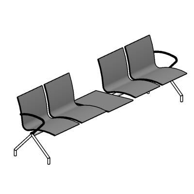 Waiting chairs 2744x596mm with 4 units