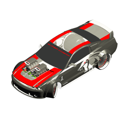 Mustang GT500 detailed race car