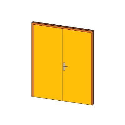 French double door with divided glazing 2 Double flush door with modern hardware