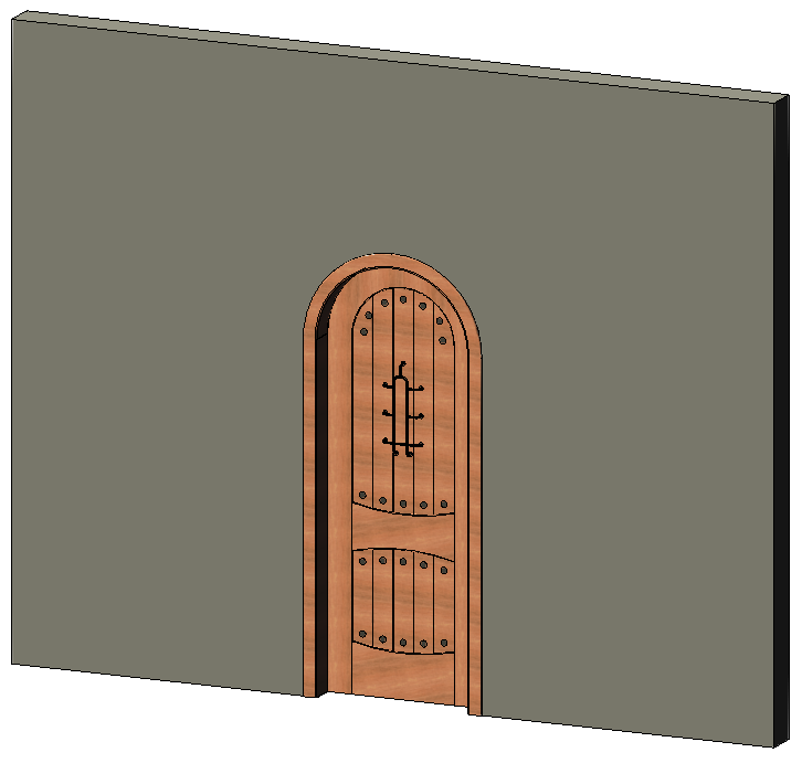 8030 Arched Wood amp Iron Entry Door
