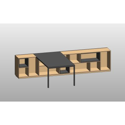 Wall-Mounted Storage Unit with Integrated Table