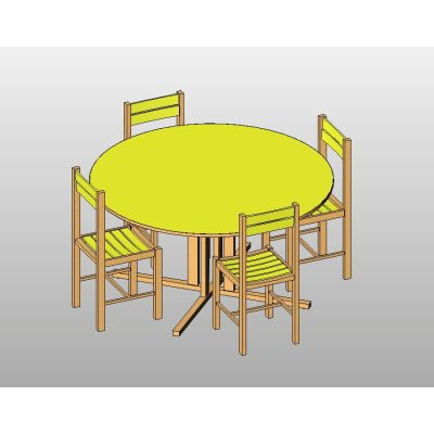 Round table set with 4 modern chairs