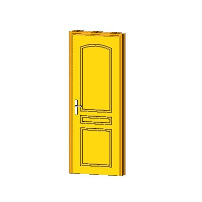 Glass panel door with wood frame 3 Door with detailed arched raised panel
