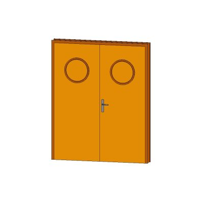 Double door with modern transom glass 18 Double door with round glass windows