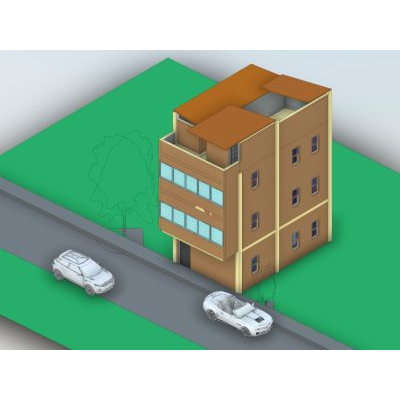Three-Story Modern Building Design