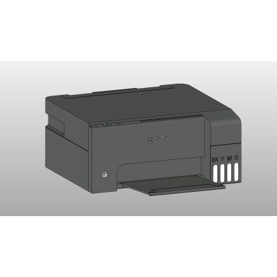 Office printer with detailed ink tanks