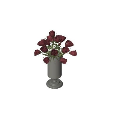 Gray Vase with Red Roses