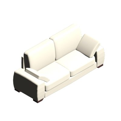 Two-seater sofa with modern upholstery