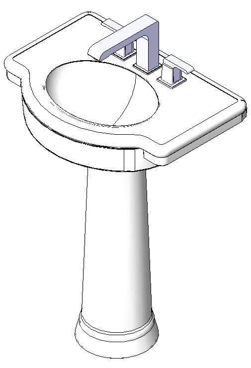 Washbasin with pedestal