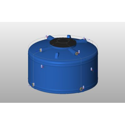 Water tank 2500 L with detailed lid