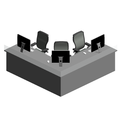 Office Desk - Tripple