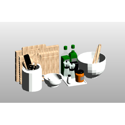 Complete Kitchen Utensils and Condiments Set