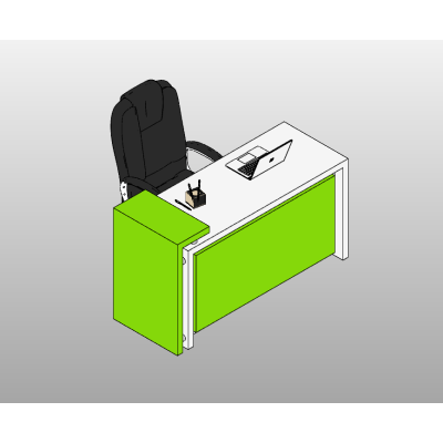 Office desk set with ergonomic chair