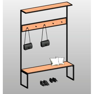 Entryway hall tree modern bench with hooks